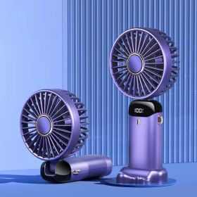 Portable Fan, Handheld Fan Personal Mini Fan 4200mAh Rechargeable With 5 Speeds, Battery Operated Mini Fan With LED Display (Color: PURPLE)