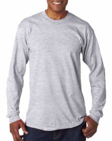 Adult 6.1 oz.; 100% Cotton Long Sleeve T-Shirt - ASH - S (Color: ASH, size: 4XL)