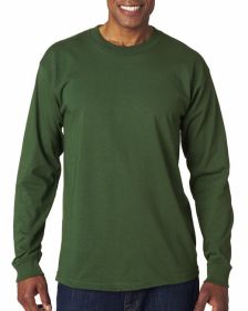 Adult 6.1 oz.; 100% Cotton Long Sleeve T-Shirt - ASH - S (Color: FOREST GREEN, size: 4XL)