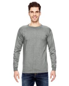 Adult 6.1 oz.; 100% Cotton Long Sleeve T-Shirt - ASH - S (Color: DARK ASH, size: M)