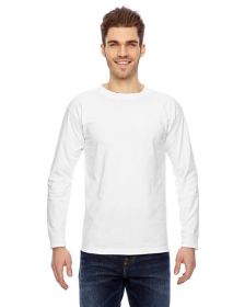 Adult 6.1 oz.; 100% Cotton Long Sleeve T-Shirt - ASH - S (Color: White, size: 4XL)