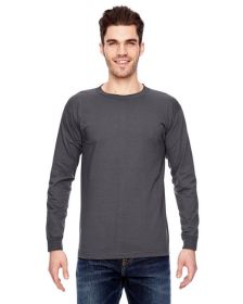 Adult 6.1 oz.; 100% Cotton Long Sleeve T-Shirt - ASH - S (Color: CHARCOAL, size: XL)
