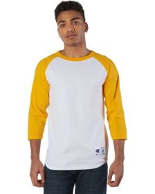 Adult Raglan T-Shirt - WHITE/ BLACK - S (Color: WHITE/ C GOLD, size: 3XL)