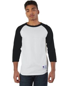 Adult Raglan T-Shirt - WHITE/ BLACK - S (Color: WHITE/ BLACK, size: S)
