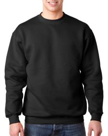 Adult 9.5 oz.; 80/20 Heavyweight Crewneck Sweatshirt - BLACK - S (Color: Black, size: L)