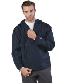 Adult Packable Anorak 1/4 Zip Jacket - BLACK - S (Color: NAVY, size: M)