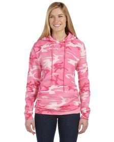Unisex Camo Pullover Hoodie - GREEN WOODLAND - S (Color: PINK WOODLAND, size: S)