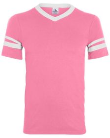 Adult Sleeve Stripe Jersey - WHITE/ RED - S (Color: PINK/ WHITE, size: L)