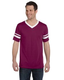 Adult Sleeve Stripe Jersey - WHITE/ RED - S (Color: MAROON/ WHITE, size: 3XL)