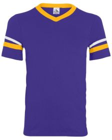 Adult Sleeve Stripe Jersey - WHITE/ RED - S (Color: PURPLE/ GLD/ WHT, size: M)