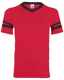 Adult Sleeve Stripe Jersey - WHITE/ RED - S (Color: RED/ BLACK, size: L)