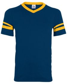 Adult Sleeve Stripe Jersey - WHITE/ RED - S (Color: NAVY/ GOLD, size: M)
