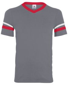 Adult Sleeve Stripe Jersey - WHITE/ RED - S (Color: GRPHITE/ RED/ WH, size: M)