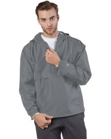 Adult Packable Anorak 1/4 Zip Jacket - BLACK - S (Color: GRAPHITE, size: 3XL)