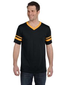 Adult Sleeve Stripe Jersey - WHITE/ RED - S (Color: BLACK/ GOLD, size: L)