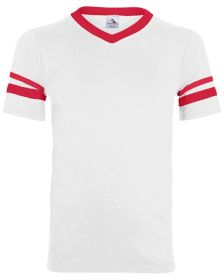 Adult Sleeve Stripe Jersey - WHITE/ RED - S (Color: WHITE/ RED, size: M)