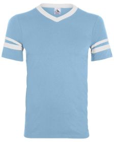 Adult Sleeve Stripe Jersey - WHITE/ RED - S (Color: LIGHT BLUE/ WHT, size: 2XL)