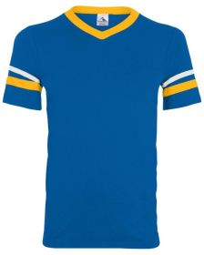Adult Sleeve Stripe Jersey - WHITE/ RED - S (Color: ROYAL/ GOLD/ WHT, size: M)