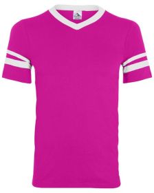Adult Sleeve Stripe Jersey - WHITE/ RED - S (Color: POWER PINK/ WHT, size: M)