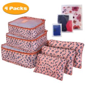 9Pcs/Set Clothes Storage Bags Water-Resistant Travel Luggage Organizer Clothing Packing Cubes for Blouse Hosiery Stocking Underwear (Quantity: 4Set(36Pcs), Color: Leopard)
