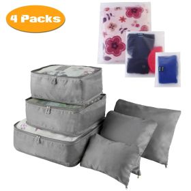9Pcs/Set Clothes Storage Bags Water-Resistant Travel Luggage Organizer Clothing Packing Cubes for Blouse Hosiery Stocking Underwear (Quantity: 4Set(36Pcs), Color: Gray)