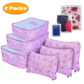 9Pcs/Set Clothes Storage Bags Water-Resistant Travel Luggage Organizer Clothing Packing Cubes for Blouse Hosiery Stocking Underwear (Quantity: 2Set(18Pcs), Color: PurpleCherry)