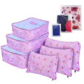 9Pcs/Set Clothes Storage Bags Water-Resistant Travel Luggage Organizer Clothing Packing Cubes for Blouse Hosiery Stocking Underwear (Quantity: 1 Set(9Pcs), Color: PurpleCherry)