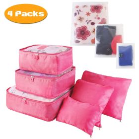 9Pcs/Set Clothes Storage Bags Water-Resistant Travel Luggage Organizer Clothing Packing Cubes for Blouse Hosiery Stocking Underwear (Quantity: 4Set(36Pcs), Color: Hotpink)