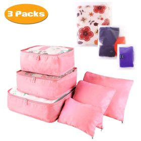 9Pcs/Set Clothes Storage Bags Water-Resistant Travel Luggage Organizer Clothing Packing Cubes for Blouse Hosiery Stocking Underwear (Quantity: 3Set(27Pcs), Color: Pink)
