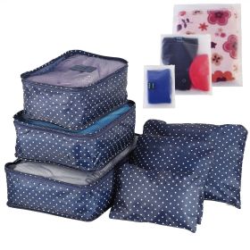 9Pcs/Set Clothes Storage Bags Water-Resistant Travel Luggage Organizer Clothing Packing Cubes for Blouse Hosiery Stocking Underwear (Quantity: 1 Set(9Pcs), Color: NavySpot)