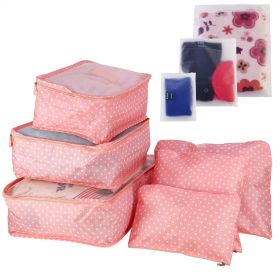 9Pcs/Set Clothes Storage Bags Water-Resistant Travel Luggage Organizer Clothing Packing Cubes for Blouse Hosiery Stocking Underwear (Quantity: 1 Set(9Pcs), Color: PinkSpot)