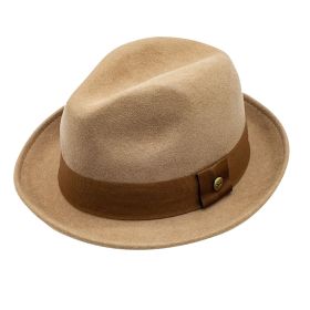 Patrick Wool Felt Fedora Hat (Color: Tan)