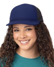 Big Accessories BA708 Bend Foam Trucker (Color: NAVY/ BLACK, size: OS)