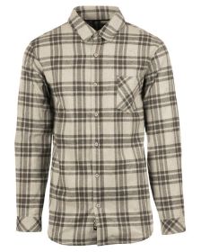 Burnside B8212 Woven Plaid Flannel With Biased Pocket (Color: GREY/ STEEL, size: S)
