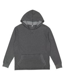 LAT 6936 Adult Vintage Wash Fleece Hooded Sweatshirt (Color: WASHED BLACK, size: M)