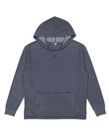 LAT 6936 Adult Vintage Wash Fleece Hooded Sweatshirt (Color: WASHED NAVY, size: M)