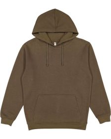 LAT 6926 Adult Pullover Fleece Hoodie (Color: MILITARY GREEN, size: L)