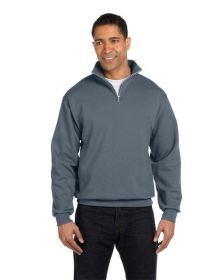 Jerzees 995M Adult NuBlend Quarter-Zip Cadet Collar Sweatshirt (Color: CHARCOAL GREY, size: XL)