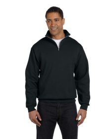 Jerzees 995M Adult NuBlend Quarter-Zip Cadet Collar Sweatshirt (Color: Black, size: 2XL)