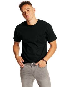 Hanes 5190P Adult Beefy-T with Pocket (Color: Black, size: 3XL)