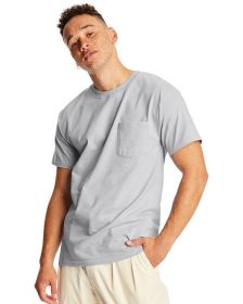 Hanes 5190P Adult Beefy-T with Pocket (Color: ASH, size: 2XL)