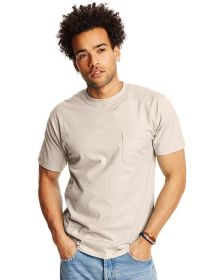 Hanes 5190P Adult Beefy-T with Pocket (Color: SAND, size: 2XL)