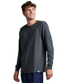Russell Athletic 64LTTM Unisex Essential Performance Long-Sleeve T-Shirt (Color: BLACK HEATHER, size: L)
