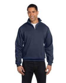 Jerzees 995M Adult NuBlend Quarter-Zip Cadet Collar Sweatshirt (Color: VINTAGE HTR NAVY, size: 2XL)