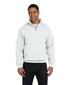 Jerzees 995M Adult NuBlend Quarter-Zip Cadet Collar Sweatshirt (Color: White, size: M)