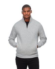 Threadfast Apparel 320Q Unisex Ultimate Fleece Quarter-Zip Sweatshirt (Color: HEATHER GREY, size: S)