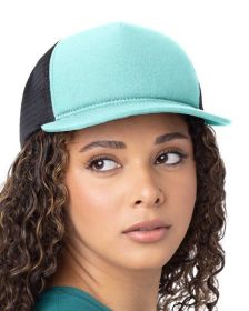 Big Accessories BA708 Bend Foam Trucker (Color: AQUAMARINE/ BLK, size: OS)