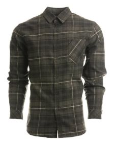 Burnside B8212 Woven Plaid Flannel With Biased Pocket (Color: CHARCOAL/ BLUE, size: M)