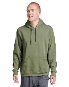 Jerzees 700MR Unisex Eco Premium Blend Fleece Pullover Hooded Sweatshirt (Color: MILITARY GRN HTH, size: S)