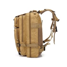 3 layers large storage hiking camping climbing outdoor mobile transportation travel bag military camouflage multifunctional tactical backpacks (Color: yellow-brown)